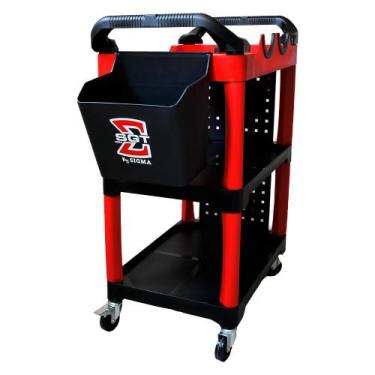 Imagem de Carrinho para ferramentas aberto 3 prateleiras - Red & Shine II - Sigm
