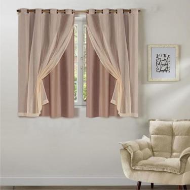 Imagem de Cortina Blackout 2,00 x 1,40 Quarto Menina Luz Voil Tecido - Brenda Ca