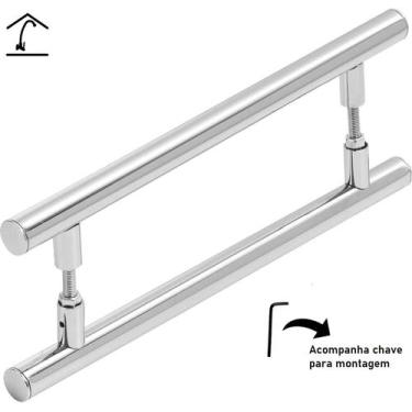 Imagem de Puxador Para Porta Pivotante Redondo Tubular 40cm Alumínio - Caman Aca