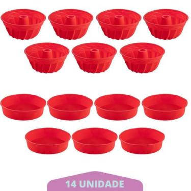 Imagem de 7 Kit Forma Espiral + Forma Redonda Sortida Pudim Silicone - QUALITY H