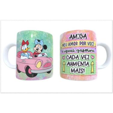Imagem de Caneca Porcelana Amiga meu Amor por Você é igual Gasolina Cada vez Aum