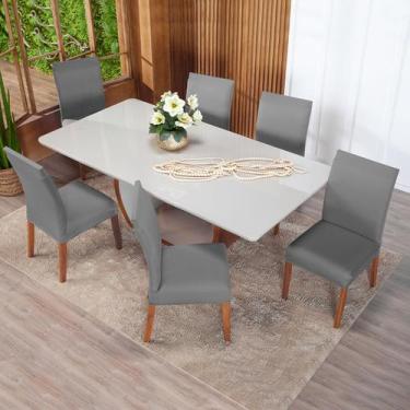 Imagem de Kit Capa De Cadeiras 6 Peças Cores Diversas - Lenharo Enxovais, CINZA