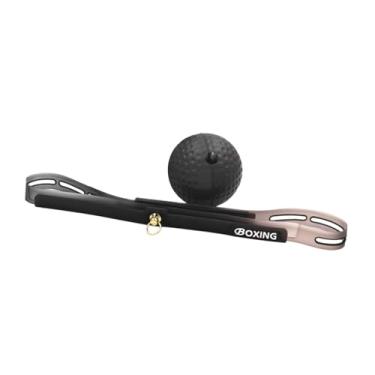 Imagem de simhoa Conjunto de faixa de cabeça de bola de reflexo de boxe melhora a coordenação olho-mão, velocidade de soco, equipamento de boxe, bola de boxe com corda, Bola Preta 20g