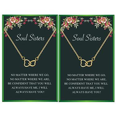 Imagem de Your Always Charm Colar Amizade BFF para 2 Presentes de Amizade para Mulheres, Presente de Aniversário de Melhor Amizade para Mulheres Colar Combinando para Bff, adjustable, Zinco, Sem Pedra Preciosa