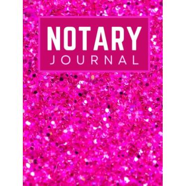 Imagem de Hardcover Notary Journal: 8.5x11 Large Notarial Logbook / With 200 Numbered Pages - Two Records Logs Per Page / 400 Records / Modern Hot Pink Faux ... Pattern / Ledger Book Gift For Signing Agents