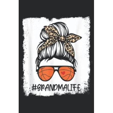 Imagem de Bleached Basketball Grandma Life Leopard Messy Bun Game Day: Daily Planner Notepad To Do Schedule, Medium 6x9 Inches, 120 Pages, Printed Cover