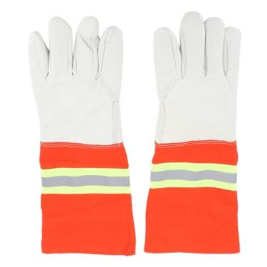 Imagem de Luvas de Combate a Incêndios, Luvas de Proteção de Resgate de Combate a Incêndios Com Tiras Reflexivas, Design de Punho Estendido, à Prova de Calor, à Prova de água, Retardante