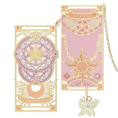 Imagem de Conjunto de marcadores de livro de anime Magic Cards Captor Sakura – Marcadores de livros fofos de desenho animado para leitura, mulheres, homens, fãs de anime, coleção de acessórios de livros,