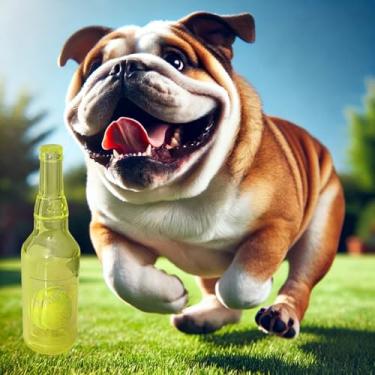 Imagem de letsgetfun Brinquedo para cães com garrafa de vinho, brinquedos divertidos interativos fofos para cães com bola de tênis dentro, ideal para cães grandes/médios/pequenos para buscar jogos e tempo de