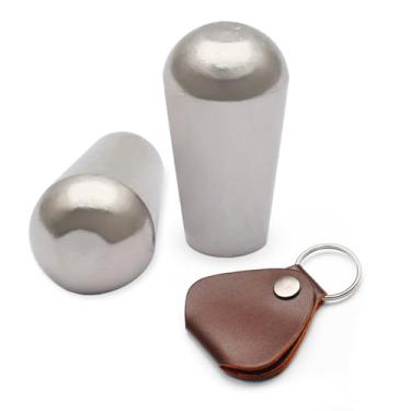 Imagem de MAXCHEER 2 peças EUA Rosqueado SAE 8-32 Latão LP Guitarra 3 Way Alternador Ponta Interruptor Pickup Knob Serve Gibson Les Paul/Switchcraft Switch (Cromo)