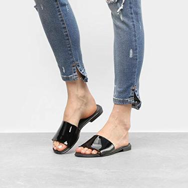 Imagem de Rasteira Beira Rio Tira Larga Verniz - Preto - 40