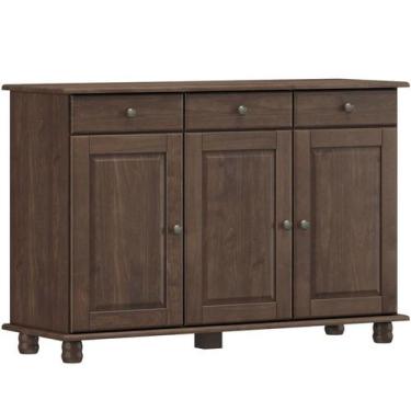 Imagem de Balcao Madeira Maciça 3 Portas 3 Gavetas 129 cm 8927 Cafe Milani Store