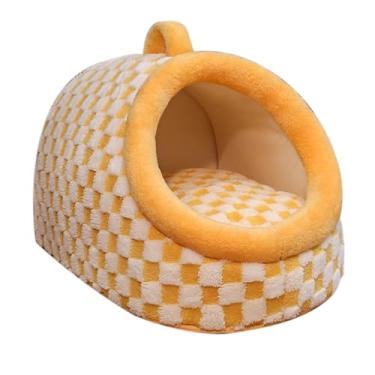 Imagem de Dog Kennel, All Season Semi-Closed Dog House, Pet Cat Kennel, Winter Warm Pet Sleeping Kennel, Can Be Carried Out For Small Medium Pets(Yellow,56 * 40 * 32cm)
