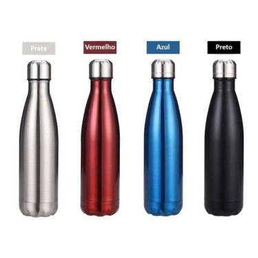 Imagem de Garrafa Térmica Squeeze Aço Inox 500ML Quente Frio Com Tampa - Select