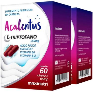 Imagem de Kit 2 Acalentus L Tripofano Ácido Fólico Magnésio com Vitaminas B6 e B