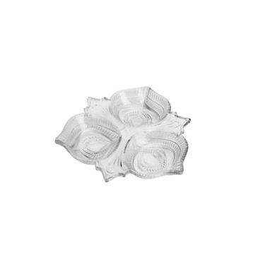 Imagem de Petisqueira de Cristal Lyor Vintage com 3 Divisórias - 4x24x26cm