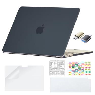 Imagem de COATIT Capa para MacBook Air 13 polegadas 2025 2024 2023 2022 M4 A3240 M3 M2 A3113 A2681, para laptop Mac Air 13,6 polegadas capa rígida + capa de teclado + protetor de tela + adesivos + adaptador