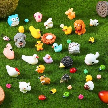 Imagem de Mini Conjunto de 100 Estatuetas de Pato de Resina Skylety - Decoração 