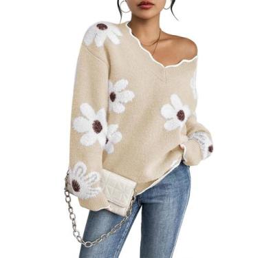 Imagem de Suéter Rosa Queen Knit - Pulôver Felpudo com Decote em V para Mulheres