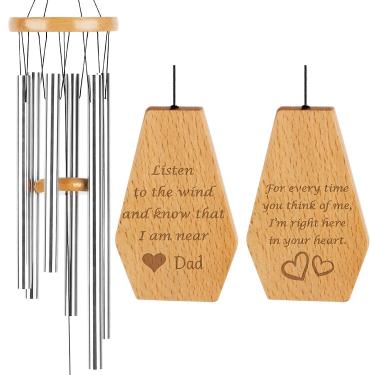 Imagem de Sinos de vento Kullder para pai, sinos de vento de pai, campainha de vento para pai, sinos de vento memorial para pai, sinos de vento de simpatia para pai, carrilhão de vento de pai, sinos de vento para o papai, sinos de vento para o papai