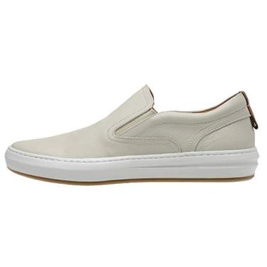 Imagem de 12051LCS-Sapatenis Slip on masculino em couro. Forrado em couro fino (Gelo, BR, Adulto, Numérico, 40)