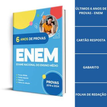 Imagem de Apostila ENEM 2024 6 ANOS de Provas + Gabaritos + Caderno resposta + F