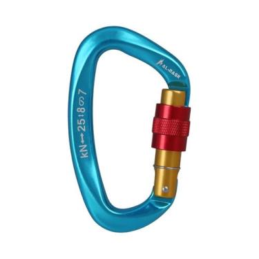 Imagem de Parafuso bloqueio portão mosquetão, fivela de escalada em forma de D, 