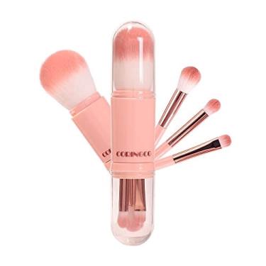Imagem de Coringco Mini Pincéis de Maquiagem Travel Set Pincéis Cápsula Pincéis LED Espelho Pincéis Multifuncionais Sobrancelha Sombra Olho Pó Puff Blush Brush