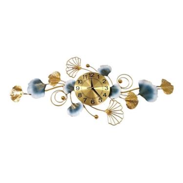 Imagem de Relógio De Parede 3D Design Europeu Metal Folhas 100Cm