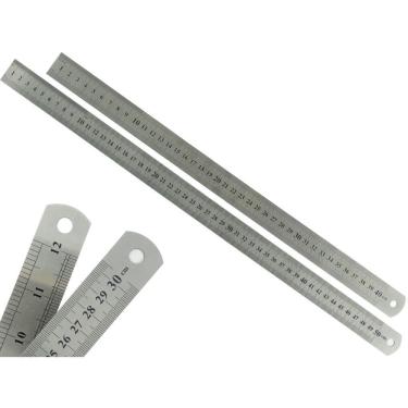 Imagem de Kit 2 Régua Metal Inoxidável Baixo Relevo 40 e 50cm