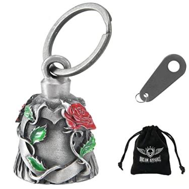 Imagem de Dream Apparel sino de motocicleta para motociclistas, acessório de sinos de espírito pesado e chaveiro para dar sorte, Vermelho, G