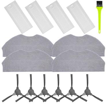 Imagem de Avaenzo ROPVACNIC Peças de reposição para robô ROPVACNIC S1 Tipdiy G90 VIPSUN Z1 Betboyles V75S PrettyCare C2 acessórios de aspirador de pó robô 6 escovas laterais 4 filtros 4 almofadas de limpeza