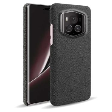 Imagem de Capa para Honor MAGIC 6 RSR,Capa desenhada em lona,Case Protetora Ultrafina com Empunhadura Macia,Design em Tecido Antichoque e Antiarranhões-Black