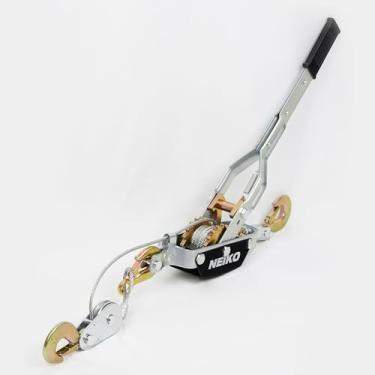 Imagem de NEIKO 02254A Guincho Acompanhante, Capacidade de tração de 4 toneladas (3,6 kg), 9,8 pés, 3 ganchos, cabo de alimentação resistente com engrenagens duplas, cabo de guincho manual, extrator de guincho