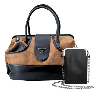 Imagem de Bolsa esportiva feminina, Bolsa esportiva marrom com estojo preto para óculos, Bolsa esportiva macia com Dr. Abertura da bolsa