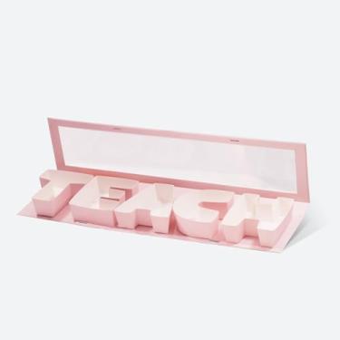 Imagem de Geoto 65 x 15 cm x 5 cm caixa de presente em formato de letra rosa / vermelho/branco/preto/azul marinho (rosa com janela)