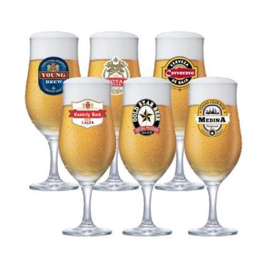 Imagem de Jogo de Taças de Vidro Berlin Rótulo para Cerveja 330ml, 6 pcs Ruvolo