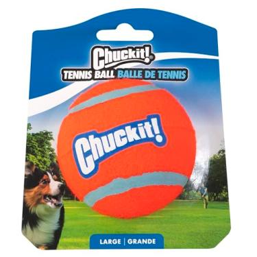 Imagem de Chuckit! Bola de tênis para cães, grande (7 cm de diâmetro) para cães de 27 a 45 kg, pacote com 1