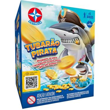 Imagem de Jogo De Tabuleiro Pegue as Moedas do Tubarão Pirata Estrela