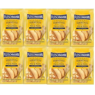 Imagem de Kit 8 Fermento Biológico Pão e Pizza Seco Fleischmann 10g