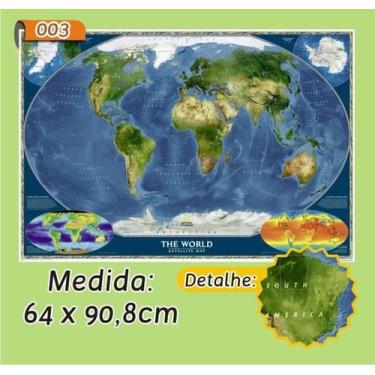 Imagem de Mapa Mundi em Painel de Lona - Modelo 3 - Micro Oficina
