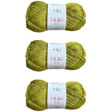 Imagem de Fio de Linho Rayon Lyocell Blend Linho, Peso de Dedo Superfino (1), 150 g (3 fios, 50 g por fio) - 08 Matcha