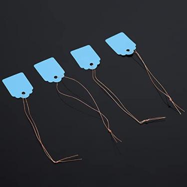 Imagem de Nome da Semente de Planta de Flores Pendurada Sinal de Marcador de Marcador, 200pcs PVC Branco PVC Impermeável Nome de Semente de Semente Ao Ar Livre Tags (Branco) (Azul)