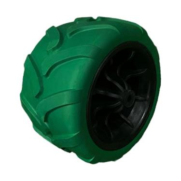 Imagem de Baoblaze Roda sólida para carrinho de praia, roda de PU, fácil instalação, substituição portátil, Preto Verde