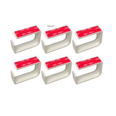 Imagem de Passa fio Kit Organizador de Cabos para Esconder Fios embaixo de Mesa Setup Gamer Home Office Decorativo Branco e Preto(Kit 6 Branco)