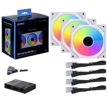 Imagem de Kit Fan 3 Unidades Lian Li Uni Fan Sl-Inf 120 Rgb - Branco