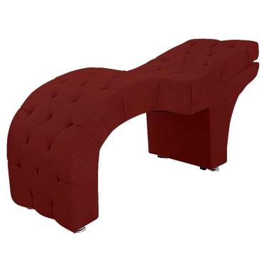 Imagem de Maca Capitone Reclinável Estofada Para Estetica Facial Sombrancelha E Cílios Suede Yasmim Cor Marsala