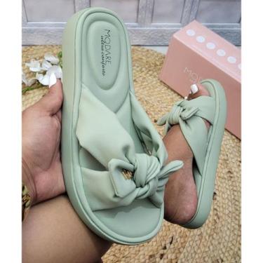 Imagem de Sandália Feminina Ultra Conforto Versátil Laço Moda Modare, Verde, 35