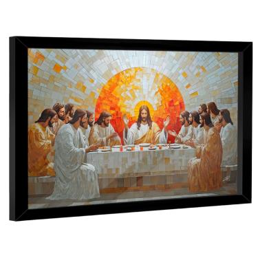 Imagem de Quadro Decorativo Santa Ceia Estilo Geométrica