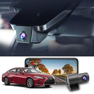 Imagem de Fitcamx Câmera frontal 2160p + traseira 1080p para Lexus ES 2019-2024 ES350 ES300h ES250 F Sport, estilo OEM, vídeo HD duplo, WiFi e aplicativo integrados, gravação em loop, sensor G, fácil de usar,
